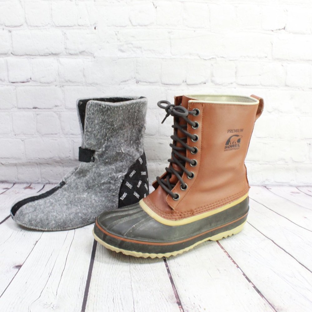 SOREL 1964 Premium Brown Leather Waterproof Duck B - Picture 2 of 11